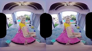 Tight Blonde with yellow shirt - vr180 4K: Cowgirl, Pov  Virtual Reality Porn