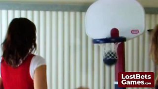 Lesbian Teen Foot Licking Game Bet After Basketball Strip