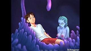 Horny Teen Gets His Dick Massaged by a Hot Sexy MILF and Give Him the Best Orgasm