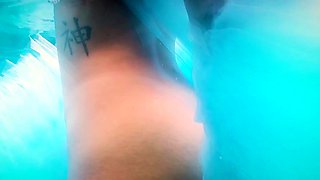 Big tits petite black MILF strip outdoor