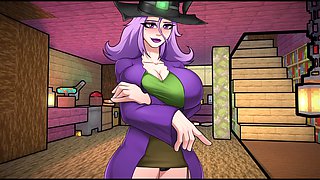 Wild fuck-fest with a Minecraft witch and her jizz potion in hornycraft