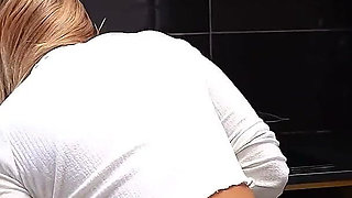 Stepmom Fucked Hard From Behind in the Kitchen.