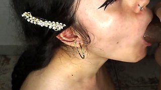 Slutty and Horny Doll Wants to Swallow Cum - Amateur Blowjob