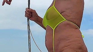 Granny Goes Swimming in a Sexy Swimsuit!