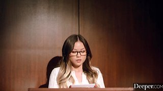 Skinny Asian Slut Tried Hard to Deepthroat A Huge Cock