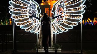 Angel Monika Fox Walks Naked On The Waterfront In Sochi