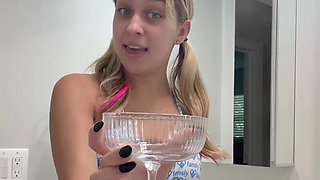 Peeing Into My Martini Glass Until My Piss Overflows It