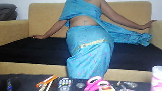Desi Maid Dressed with Wire's Saree to Seduced