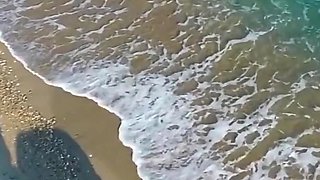 Voyeur! Sexy Hairy MILF Surfer Discovered by Drone