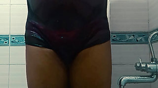 Sexy Black lingeria and red bra pantie feeling horney