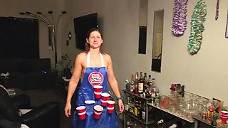 Naked Body Pong: Beginner Gets Embarrassed in Funny Truth or Dare Game