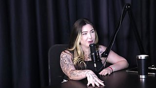 Slutty brunette plays stripper after talking about the demands of doing a live show, and took part in an orgy - Charlottye (WATCH ON: SHEER/RED)