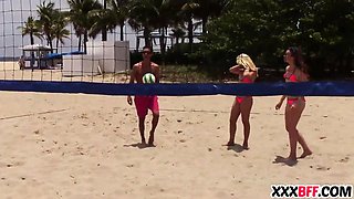 Stunning besties get screwed