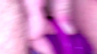 Dvp with Purple Dildo with a Huge Creampie