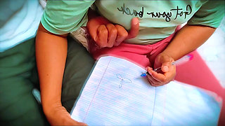 village girl gose to tution but is punished by the teacher for not completing her homework, and Fuck her tight pussy by teacher,