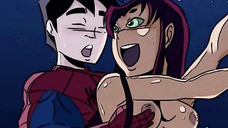 Spiderman and Spidergirl hentai orgy