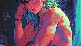 Unlock the Retro Charm Neon Vintage Anime Art Featuring Male and Female Characters