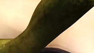 Hot sex! Beautiful young queen gets fucked hard by a Google green monster in the mystical cave