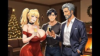 Curvy Step Mom Christmas Sex Alone With Son After Dad Leaves - Big Tits BBW Blonde