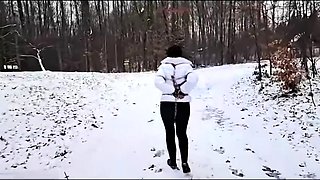 A bondage walk in the winter