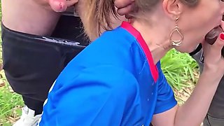 mini bukkake dans un petit chemin