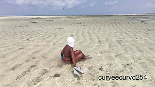 Flashing Twerking at a Beach in Africa