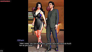 Couple's Love 08 - Cuckold Husband Watches His Hotwife Kissing Another Man in Front of Him - 3D Porn Game