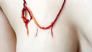 Desi young horny wife fingering pussy in bathroom and showing hole