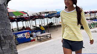 Cute Thai teen big dick in petite pussy