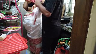Indian Desi Hot Maid In Saree With Fucked By Owner - Cum Her Behand - Huge Boobs