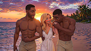BLONDE WOMAN TAKEN AT THE BEACH BY A BBC