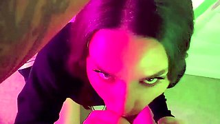 Brunette Babe Takes a Deep Anal Pounding and Swallows Every