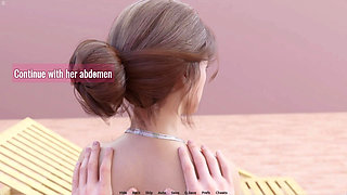 Stepmom Applying Sunscreen On Alex Body In Pool