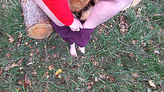 Completely Naked Tit Punishment in the Woods