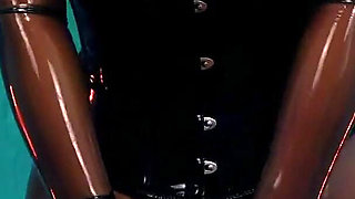 Sexy Latex Model with Curvy Body Rubber Erotic Teasing