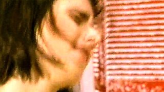 Amateur blonde and brunette lick each other