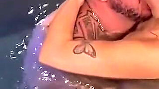 My Older Neighbor Couldn't Resist and Came to Fuck Me in the Pool