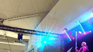 Amateur Blonde Chick Strips To Thong