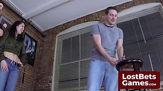 Amateur Teen Brunettes Aften Opal & Celestina Blooms Lose Bet and Strip Naked in Hot Neighbor Game