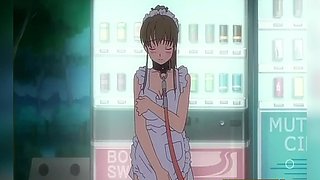 Maid in heels gives a sloppy blowjob while her slave gets collared and creamed