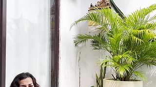 Solo Outdoors Squirting Bored on Holiday