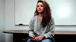 Lovely Amateur teen brunette masturbating outdoor