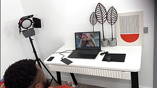 Iris Catches Momo Watching Pantyhose Porn and Gets Creampied