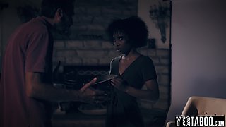 Ebony mature model squirts on wife knob