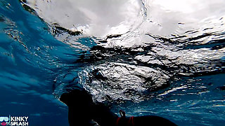 Wetsuit Bondage Mermaid Slippery Pool Kink with Fins, Rope & Deep Diving