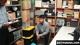 BoyPunish.com - Handsome Asian crook's disciplinary interracial breeding by a dominant guard
