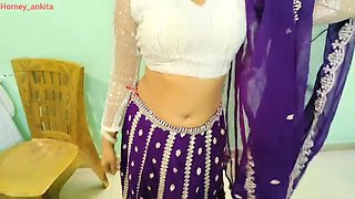 Desi Indian teen Ankita tight pussy fuck with Hindi dirty talk MMS