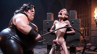 CBT Humiliation - BBW Mistress Whipping Locked Slave Cock