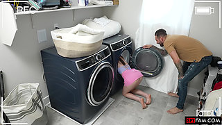 Stepdad Helps Himself To Stuck Stepdaughter's Cunt