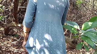 Indian Bhabhi Deep Throat Blowjob in Forest - Desi Village Wife Sucks Dick Hard